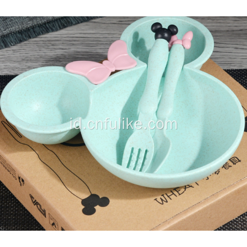 3-Potongan Peralatan Makan Bentuk Mickey Mouse